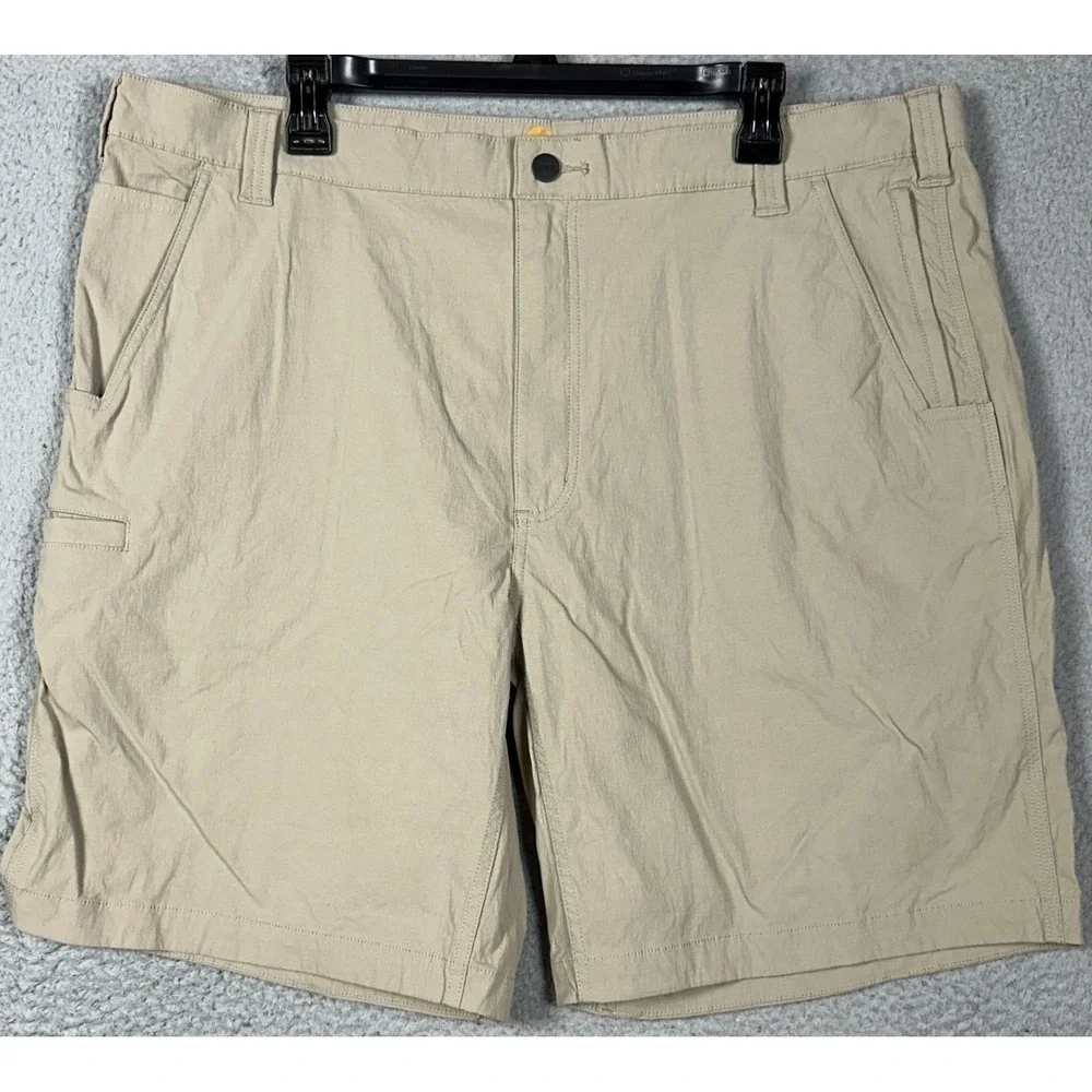 Carhartt Shorts Mens 42 Tan Relaxed Fit Cargo Workwear Hiking Outdoor Stretch